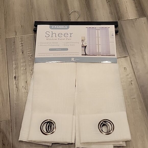 2 Panels Sheer Window Panel Pair - Picture 2 of 6